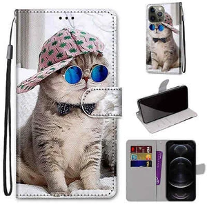 Cat Wallet Phone Case For Samsung iPhone Xiaomi Sony ZTE OPPO Nokia Moto Huawei  - Picture 1 of 11