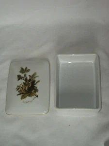 NATIONAL AUDUBON SOCIETY PORCELAIN TRINKET BOX ROBIN BIRDS - Picture 1 of 3