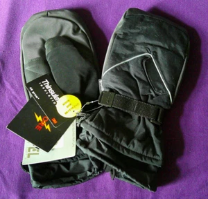 Thinsulate Mens Black Snow Ski Mittens (M) - 100% Nylon Shell - Unused with Tags - Picture 1 of 4