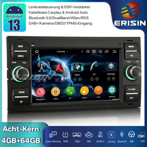 8-Kern Android 13 Autoradio GPS Ford Fiesta Focus Transit Kuga C/S-Max Galaxy - Bild 1 von 22