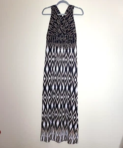 Soma Dress Size Small Maxi Cross Strap Desire Solstice Ikat Stretch Ruched Band - Picture 1 of 10