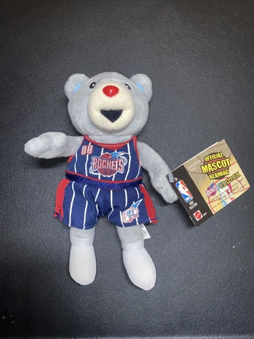 Vintage 1998 Houston Rockets Clutch Official Mascot Beanbag Beanie Mattel 8 in Cover