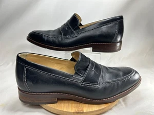 Johnston & Murphy Black Sheepskin Leather Penny Loafers Size 9M Garner 20-9591 - Picture 1 of 16