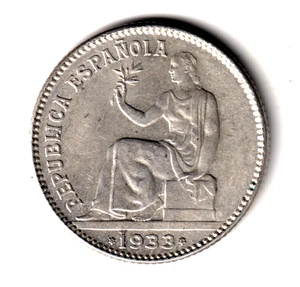 ESPAÑA 1 Peseta plata 1933 *3* *4* REPUBLICA ESPAÑOLA (1934) calidad S/C - Imagen 1 de 2