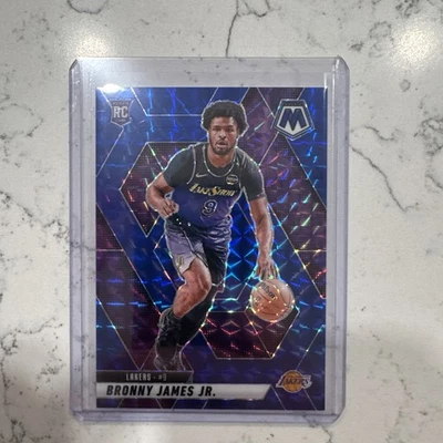 BRONNY JAMES JR. RC 2024-25 Panini Mosaic Blue Prizm  # /199 Rookie SP #214 - Image 1 of 2