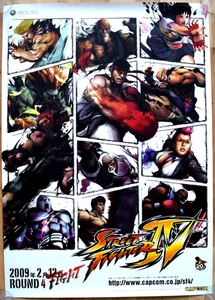 Street Fighter IV RARE XBOX 360 51.5cm x 73cm Japanese Promotional Poster #3 - Picture 1 of 1