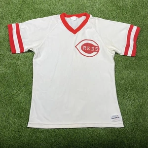 Vintage Cincinnati Reds Sand Strick Trikot Herren Large Made in USA 1980er weiß MLB - Bild 1 von 18