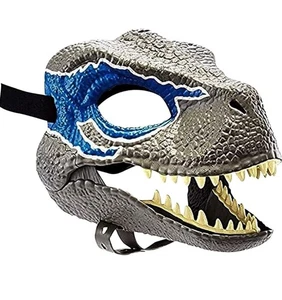 Dinosaurio Velociraptor Dinosaurio Dino Máscara Boca Móvil Cretácico Juegos con disfraces Azul - Imagen 1 de 5