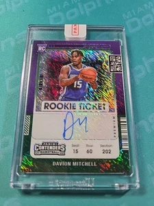 2021 Contenders Rookie Ticket Auto Davion Mitchell Green Shimmer! Miami Heat - Picture 1 of 3