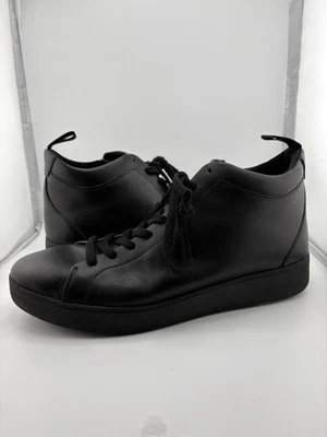 FitFlop Shoes Womens Size 10 Black Leather High Top Zip Sneakers Comfort - Image 1 of 4