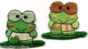 ÉCUSSON PATCH Applique brodée thermocollante ** 5 x 4 cm ** GRENOUILLE au choix - Picture 1 of 3