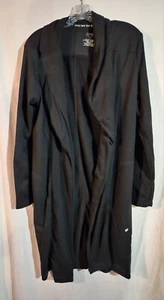 Jones New York Sport Duster Cardigan W/ Thumb Holes & Side Pockets Black Medium  - Picture 1 of 9