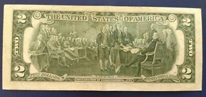 1976 Bicentennial $2 Bill-Misaligned both sides - Picture 1 of 2