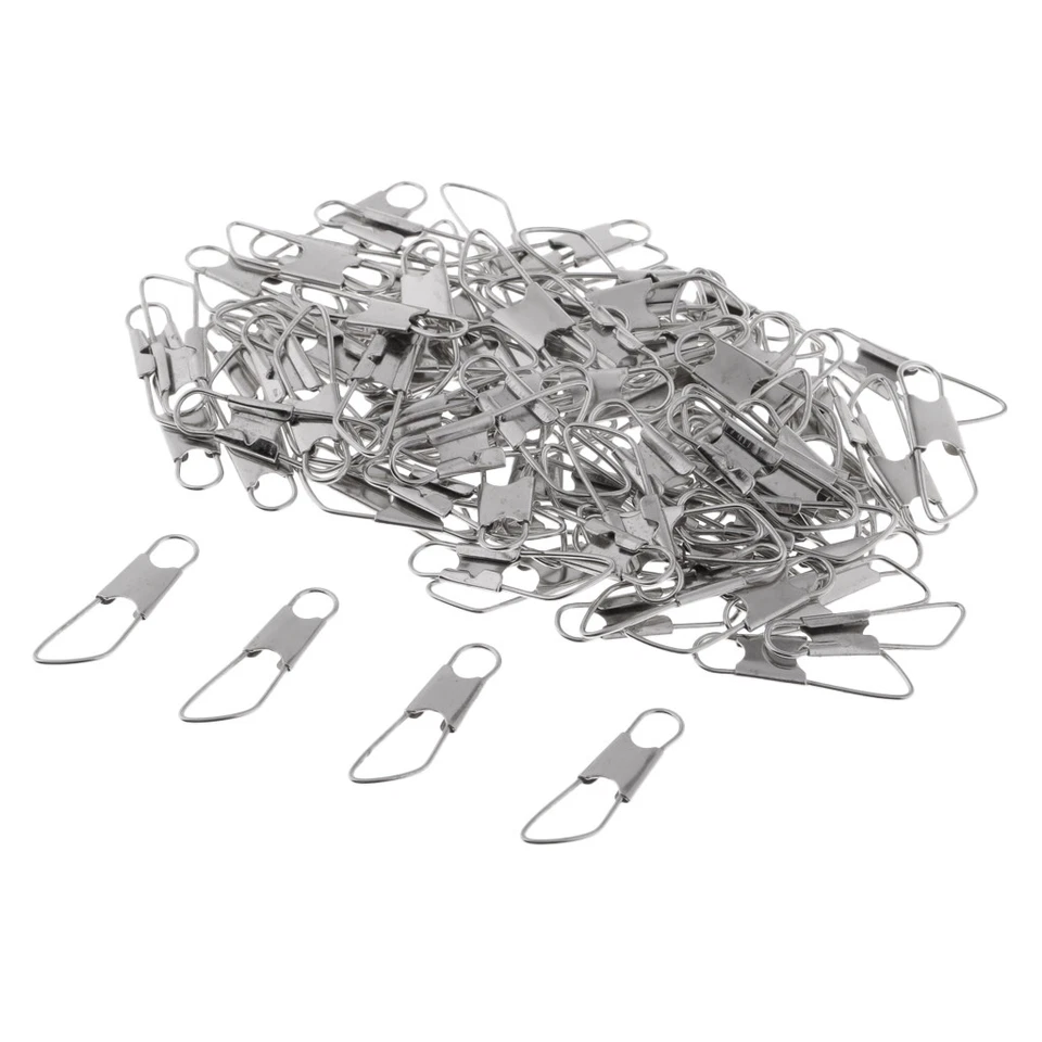 100pcs High Strength Fishing Swivels Snaps Interlock Safety Snap Connectors - Image 1 of 1