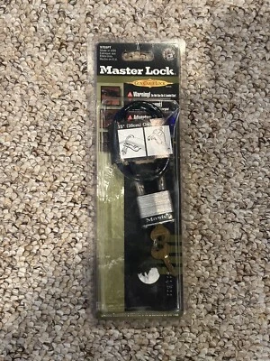 Master Lock Hand Gun/Rifle/Shotgun Lock 97DSPT 15" Coated Cable  USA Made - NOS - Image 1 of 4