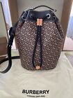 Burberry Tasche Monogram E-Canvas and Leather Drawcord Tote Bag Rucksack