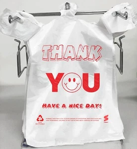 Thank You Bags 300 Ct T-Shirt Grocery Shopping Bags, Supermarket, Restaurant - Picture 1 of 7