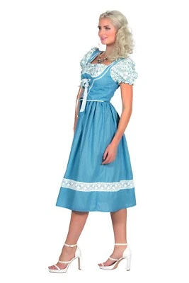 WILBERS & WILBERS THE FANTASY TAILORS Dirndl Kleid lang blau 1-teilig Trachtenmode Damen Karneval Fasching
