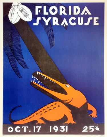 SYRACUSE ORANGEMEN FOOTBALL vs Florida 1931 Vintage Program Cover 22x28 POSTER Cover
