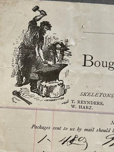 1885 John Reynders & Co New York Medical Supply Billhead Blacksmith Graphic - Picture 1 of 4