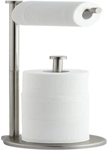 Free Standing Bathroom Toilet Paper Holder Stand with Reserve, Reserve Area Has - Picture 1 of 12