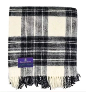 Prince Of Scots Highland Tweeds reine Schurwolle flauschiger Überwurf ~ graues Kleid Stewart - Bild 1 von 3
