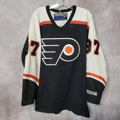Vintage CCM NHL PHILADELPHIA FLYERS Jeremy ROENICK #97 Jersey Mens XL Sewn Cover