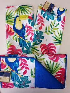 Summer~Tropical Theme Kitchen Decorative Accent Hand Towel & Drying Mat 3 pc set - Picture 1 of 4