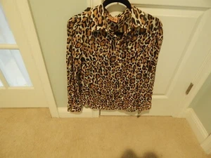 Tory Burch Damen Leopardenmuster Langarm Bluse Größe 8. EUC - Bild 1 von 5