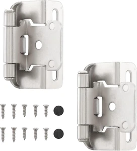 25 Pair /50 Pcs Cabinet Hinges,1/2" Overlay Semi Partial Wrap Kitchen Cabinet Hi - Picture 1 of 9