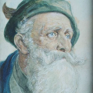 Reinhold Schweitzer retrato de hombre cazador de águilas firmado acuarela Carahmt 1921 - Imagen 1 de 6