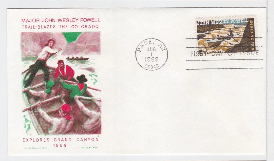 TurtlesTradingPost- John Wesley Powell 1969 FDC #1374- Jackson Cachet - Image 1 of 1
