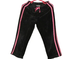 girls CHEROKEE velvet black pants w/2 pink ribbon stripes 1 ea side 4T (bx2 - 2) - Picture 1 of 2