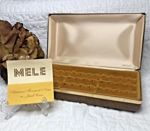 Vintage 1970er MELE Reise Hartschalenetui Ohrring braun 8,75" breit für 18 Paar - Bild 1 von 13