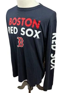 47 Brand MLB Boston Red Sox 100% Soft Cotton Long Sleeve Navy Tee NWT - Picture 1 of 6