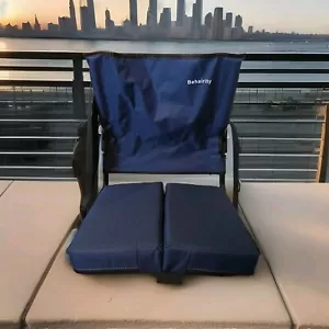 Behairity Stadium Seat Bleacher Chair w/ Thick Cushions Blue - Picture 1 of 12