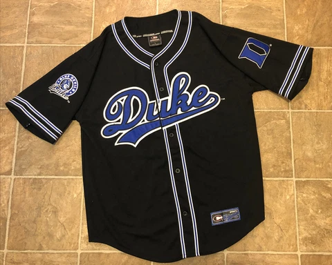 Vintage Colosseum Authentic Duke Blue Devils Classic Baseball Jersey Black Large Cover