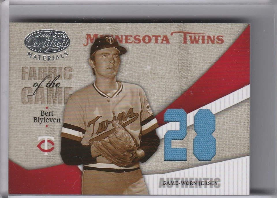 2004 LEAF CERTIFIED #FG153 BERT BLYLEVEN JERSEY MINNESOTA TWINS HOF 28/28 B196 - Image 1 of 1