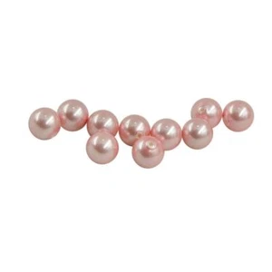 5 Pair Freshwater Half Drilled Round Bead DIY Craft Pink - Picture 1 of 4