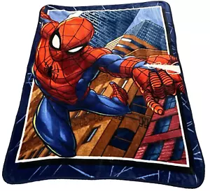 Marvel Spiderman Kids Throw Blanket 51x38 Super Soft Web Slinging Hero Cozy - Picture 1 of 8