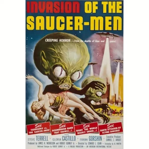 Invasion of the Saucer-Men Sci - Fi Movie Poster Canvas Repro 30x40cm Free Post - Picture 1 of 5