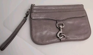 Rebecca Minkoff Skinny Mac Wristlet Purse Gray With Strap - Picture 1 of 10