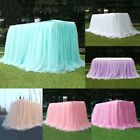 Birthday Baby Shower Tablecloth Table Skirt Tableware Elastic Mesh Tulle