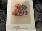 ANTIQUE ART DECO ERA 30s GENUINE OLD CARD TWO PUPPY DOGS CHRISTMAS  