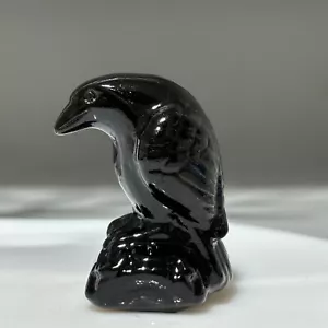 Calavera de cuervo obsidiana natural de 1,6" tallada a mano cuarzo cristal calavera regalo de reiki - Imagen 1 de 8