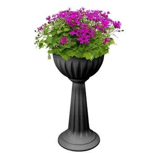 75cm Black Urn Plastic Plant Pot Outdoor Garden Round Planter Water Feature Tall - Picture 1 of 9