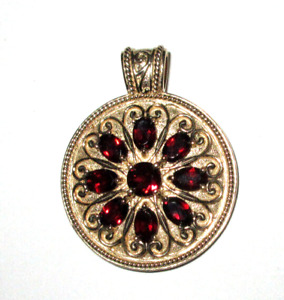 Ross Simons red  Gemstones 925 Silver Pendant    (F)