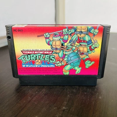 Turtles 2 Nintendo Famicom Konami 1991 Japanese Version RC863 Action Retro - Image 1 of 4
