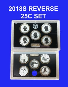 2018 S 25C REVERSE PROOF 99,9 % SILBER WASHINGTON ATB QUARTER 5 KURSMÜNZENSATZ - Bild 1 von 1