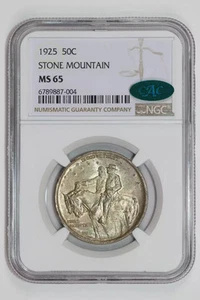 1925 STONE MOUNTAIN COMMEMORATIVE HALF DOLLAR NGC MS65 CAC - Picture 1 of 2
